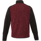 Vorlage Sweater Knit Half Zip Pullover for Men Transfer - Maroon Heather/Black Smk Hthr - Back Flat