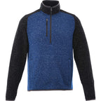 Vorlage Sweater Knit Half Zip Pullover for Men Transfer - Metro Blue/Black Smoke Heather - Back Flat 2