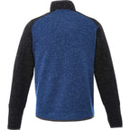 Vorlage Sweater Knit Half Zip Pullover for Men Transfer - Metro Blue/Black Smoke Heather - Back Flat