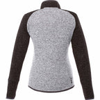 Vorlage Sweater Knit Half Zip Pullover for Women Embroidery - Light Hthr Grey/Blk Smk Hthr - Back Flat