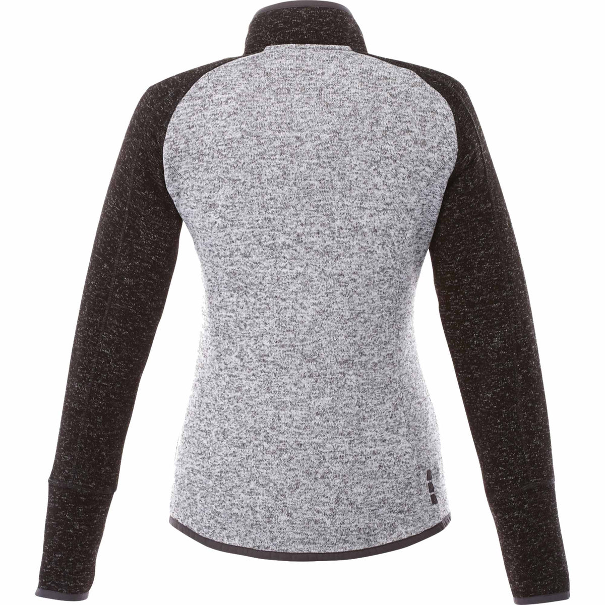 Vorlage Sweater Knit Half Zip Pullover for Women Embroidery - Light Hthr Grey/Blk Smk Hthr - Back Flat
