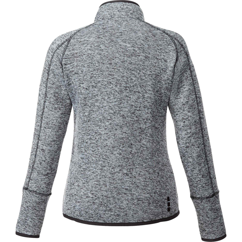 Vorlage Sweater Knit Half Zip Pullover for Women Embroidery - Light Hthr Grey/Lt Hthr Grey - Back Flat 2