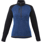 Vorlage Sweater Knit Half Zip Pullover for Women Embroidery - Metro Blue/Black Smoke Heather - Front Flat