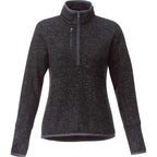 Vorlage Sweater Knit Half Zip Pullover for Women Transfer - Blk Smk Hthr/Blk Smk Hthr - Front Flat