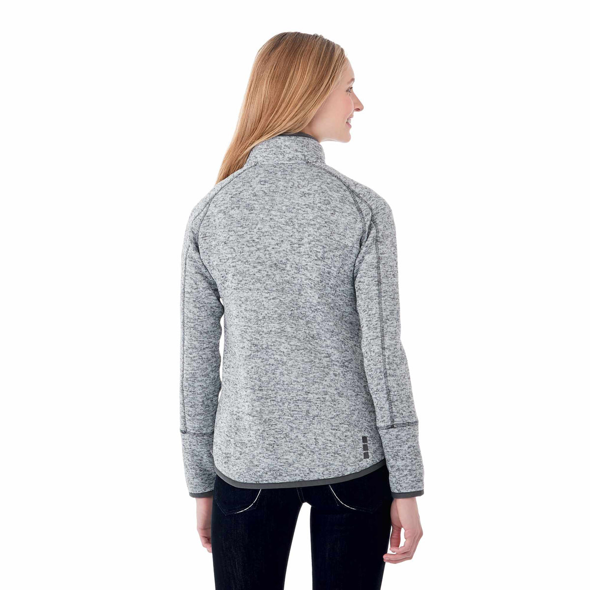 Vorlage Sweater Knit Half Zip Pullover for Women Transfer - Light Hthr Grey/Lt Hthr Grey - Back Flat