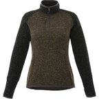 Vorlage Sweater Knit Half Zip Pullover for Women Transfer - Loden Heather/Black Smk Hthr - Front Flat