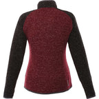Vorlage Sweater Knit Half Zip Pullover for Women Transfer - Maroon Heather/Black Smk Hthr - Back Flat