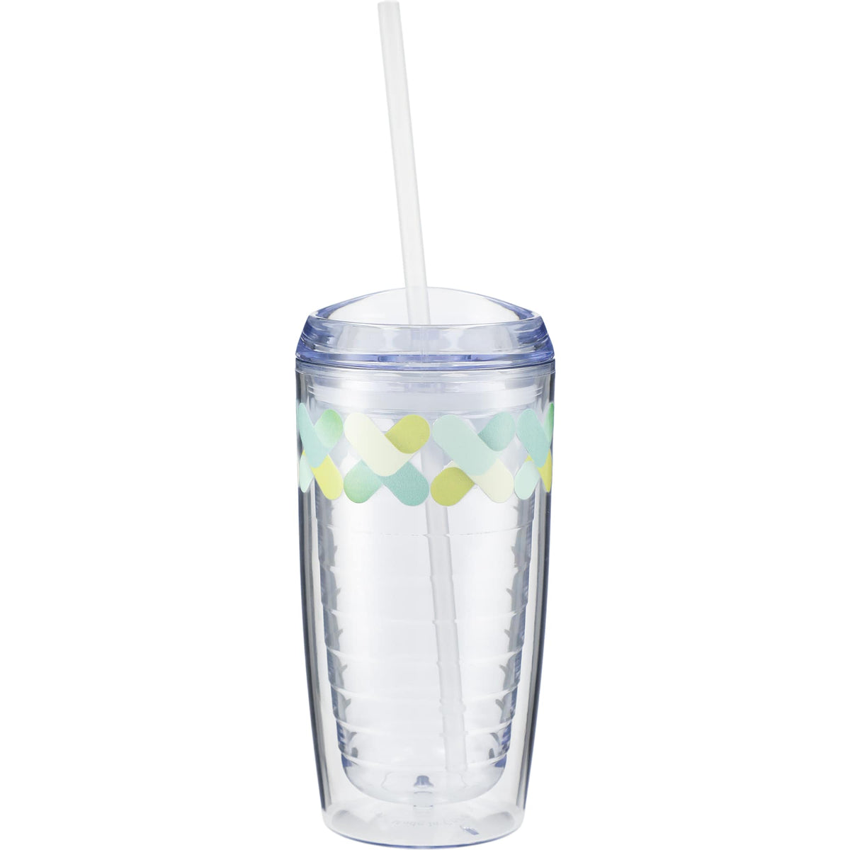 Vortex Double Wall Acrylic Tumbler, 16 oz Full Color - Clear - Back