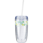 Vortex Double Wall Acrylic Tumbler, 16 oz Full Color - Clear - Front 3