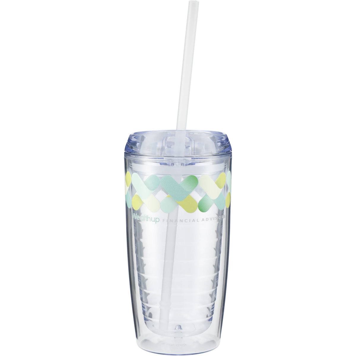 Vortex Double Wall Acrylic Tumbler, 16 oz Full Color - Clear - Front 3
