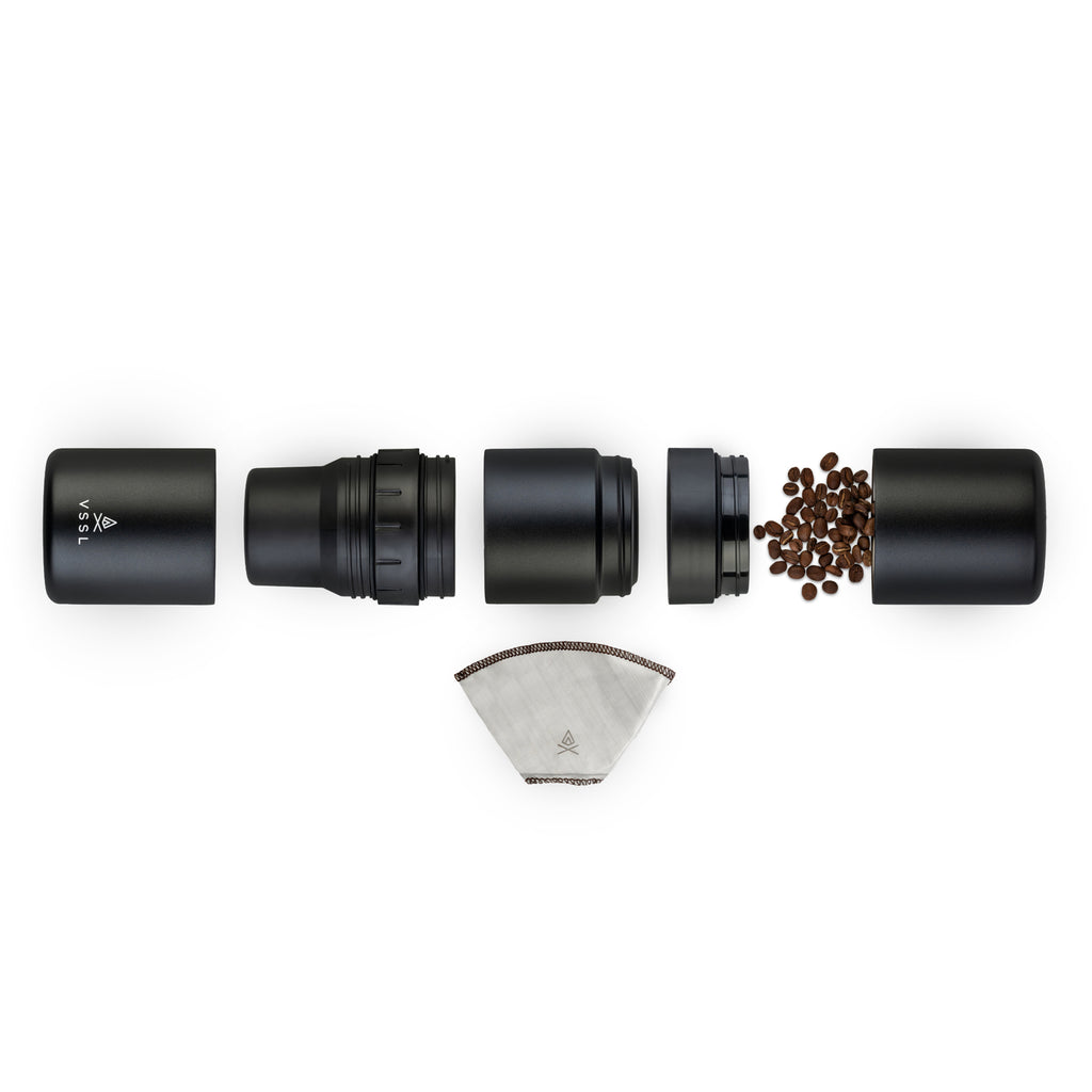 VSSL Nest Pour Over Coffee Kit with Two Mugs - Black - View 4