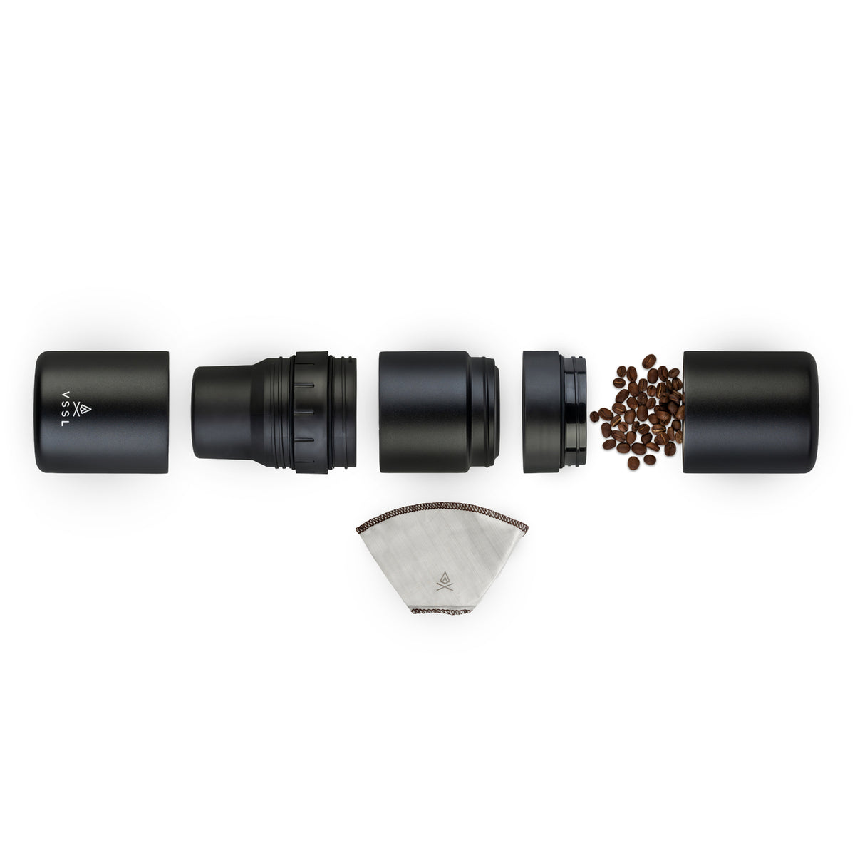 VSSL Nest Pour Over Coffee Kit with Two Mugs - Black - View 4