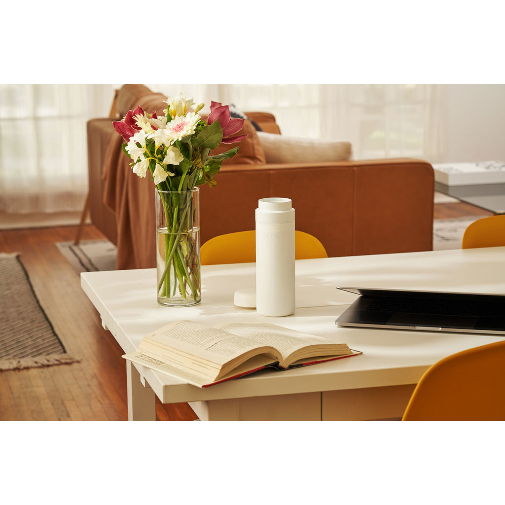 W&P Porter Insulated Ceramic Bottle with Drink-Through Lid, 20 oz Laser Engraving - Cream - View 4