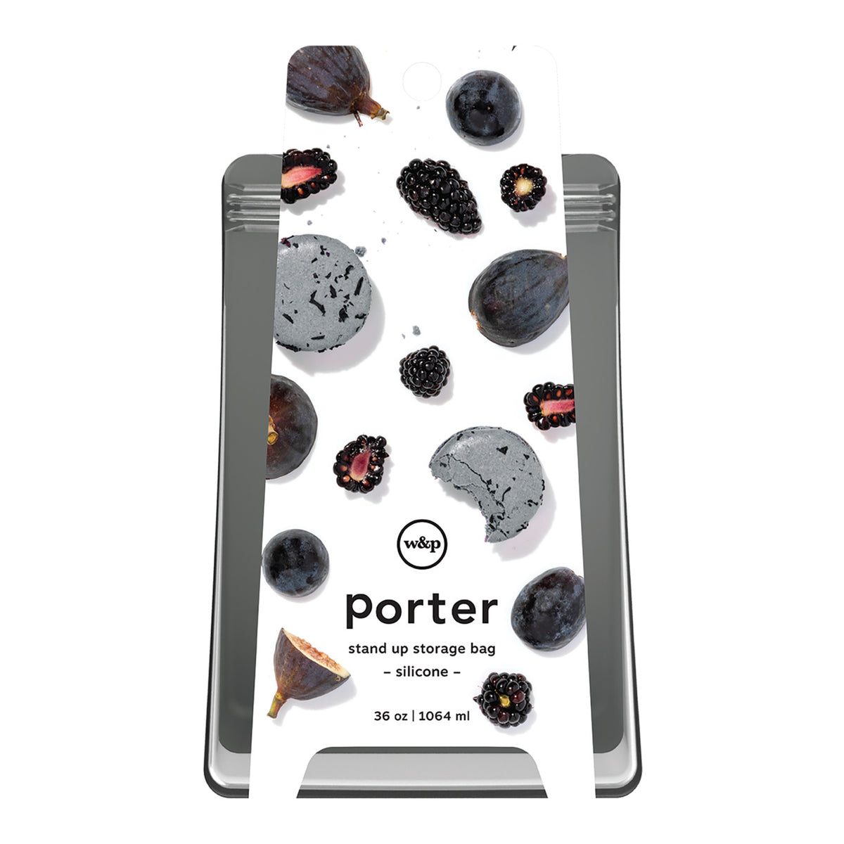 W&P Porter Silicone Stand-Up Bag, 36 oz - Charcoal - View 2