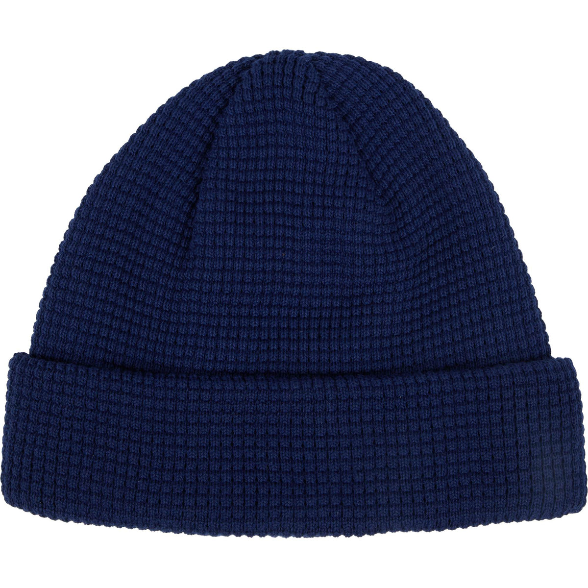 Waffle Knit Beanie in Recycled Polyester Embroidery - Indigo Blue - Front