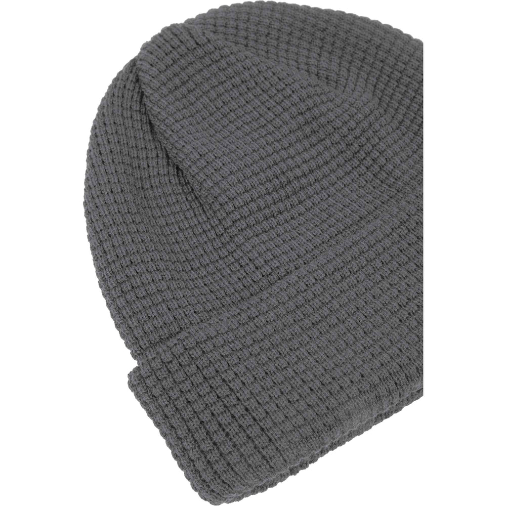 Waffle Knit Beanie in Recycled Polyester Embroidery - Quarry - Detail