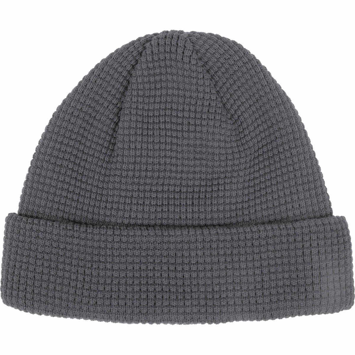 Waffle Knit Beanie in Recycled Polyester Embroidery - Quarry - Front 2