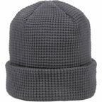 Waffle Knit Beanie in Recycled Polyester Embroidery - Quarry - Front