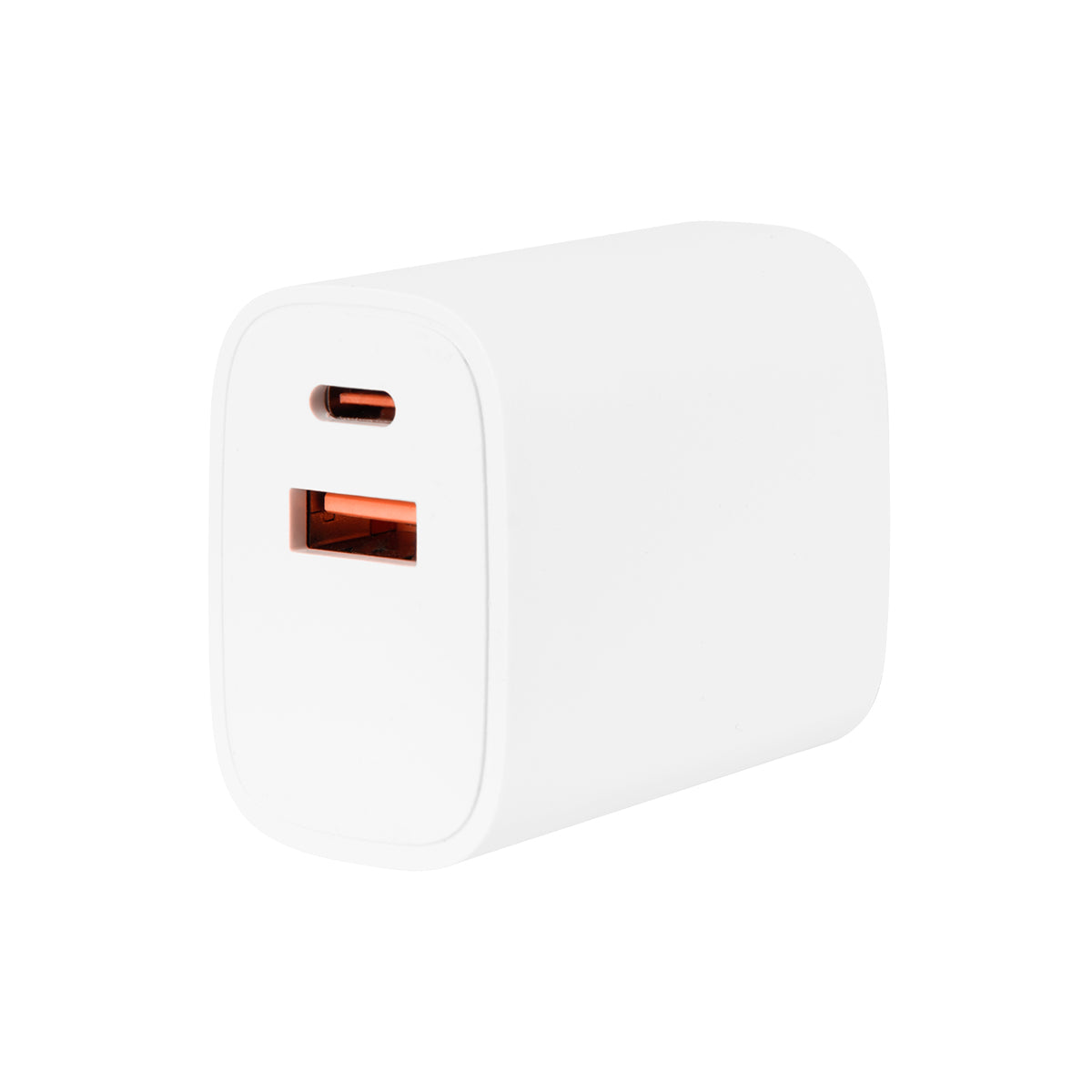 Wall Adapter and Cable Set, 20W - White with Clear - AC_Angle