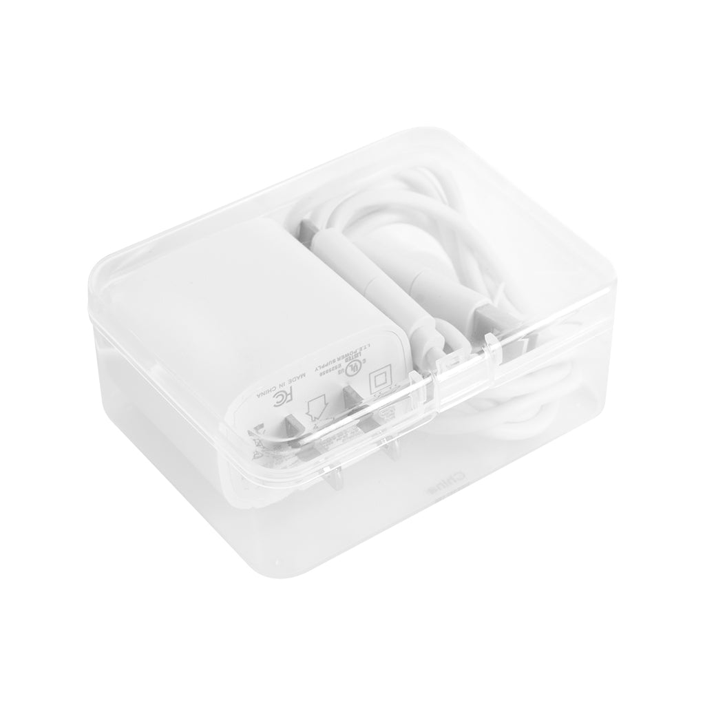 Wall Adapter and Cable Set, 20W - White with Clear - Angle