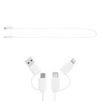 Wall Adapter and Cable Set, 20W - White with Clear - Cable
