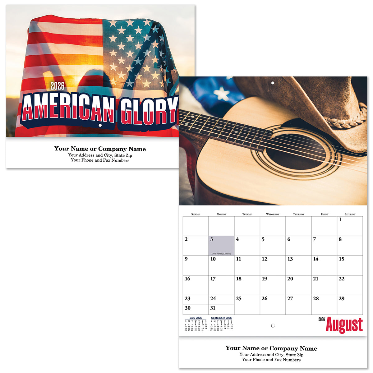 Wall Calendar, Stapled, American Glory - American Glory Stapled Wall Calendar
