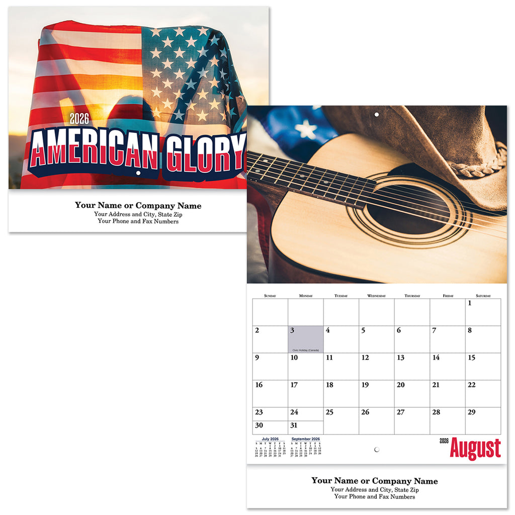 Wall Calendar, Stapled, American Glory