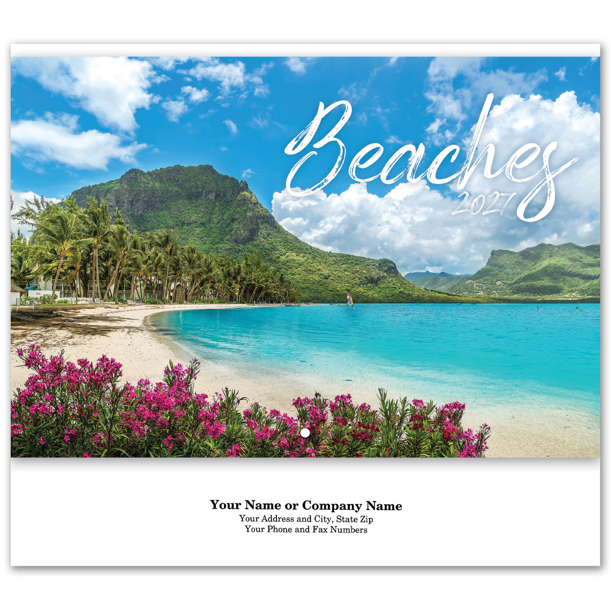 Wall Calendar with a Spiral, Beaches - Beaches Spiral Wall Calendar