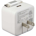 Wall Charger with Retractable USB-C Cable, 20W Full Color - White - Back 2