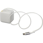Wall Charger with Retractable USB-C Cable, 20W Full Color - White - Left Angle 2