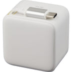 Wall Charger with Retractable USB-C Cable, 20W Full Color - White - Left Angle