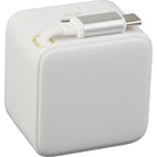 Wall Charger with Retractable USB-C Cable, 20W Full Color - White - Right Angle