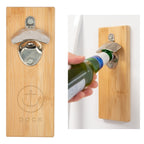 Wall Mounted Bottle Opener in Bamboo - Natural - Laser Engraving