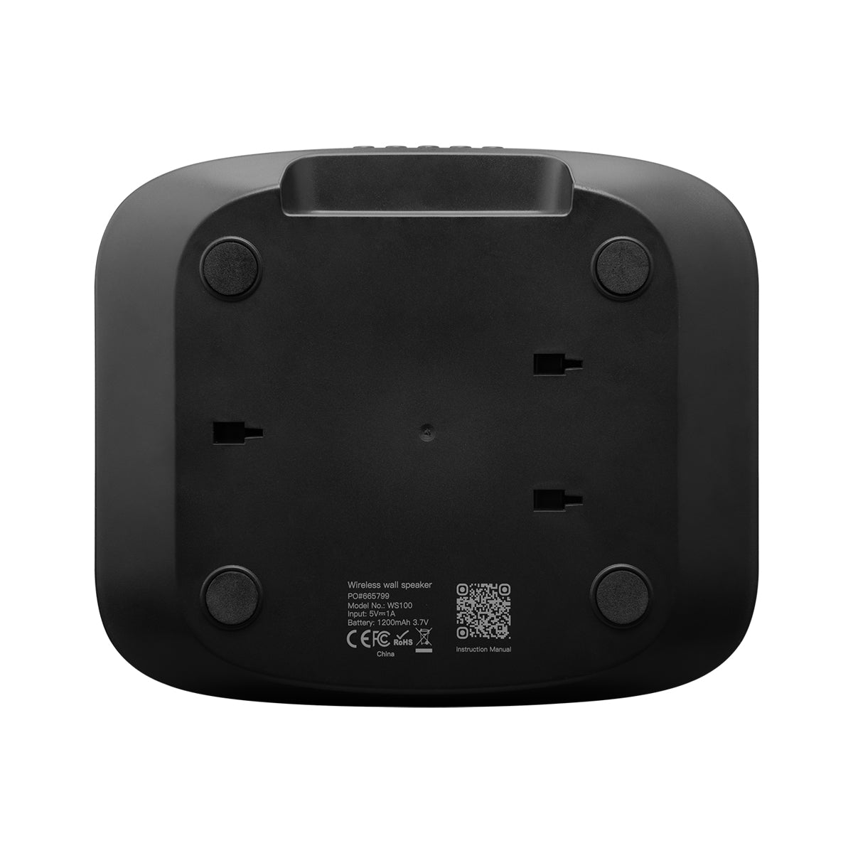 Wall Mounted Wireless Speaker - Black - Back