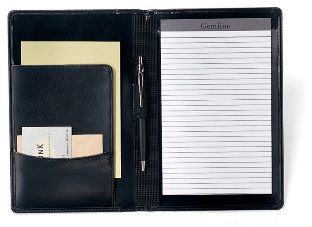 Wall Street Junior Writing Pad in Vegan Leather Debossing - Black - View 2