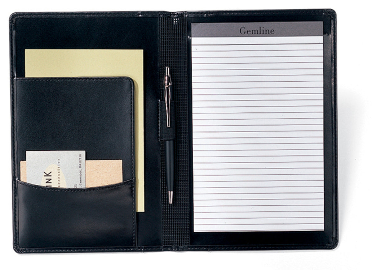 Wall Street Junior Writing Pad in Vegan Leather Debossing - Black - View 2