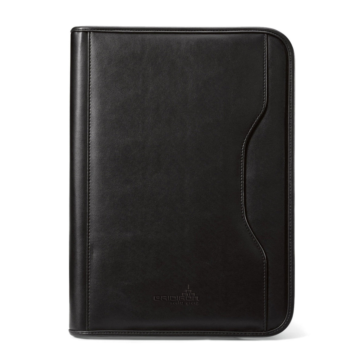 Wall Street Tech Padfolio with Gusseted File Pocket Embroidery - Black - View 1
