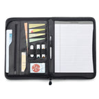 Wall Street Tech Padfolio with Gusseted File Pocket Embroidery - Black - View 2