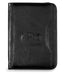 Wall Street Zip Padfolio with Curved Pocket Debossing - Black - View 1
