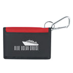 Wallet on a Carabiner - Black with Red - Silk Screen