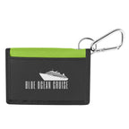 Wallet on a Carabiner - Lime Green Trim - Silk Screen