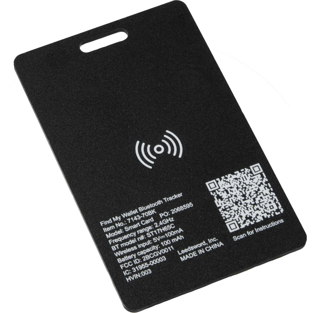 Wallet Tracker Card for Apple Find My, Rechargeable Full Color - Black - Back