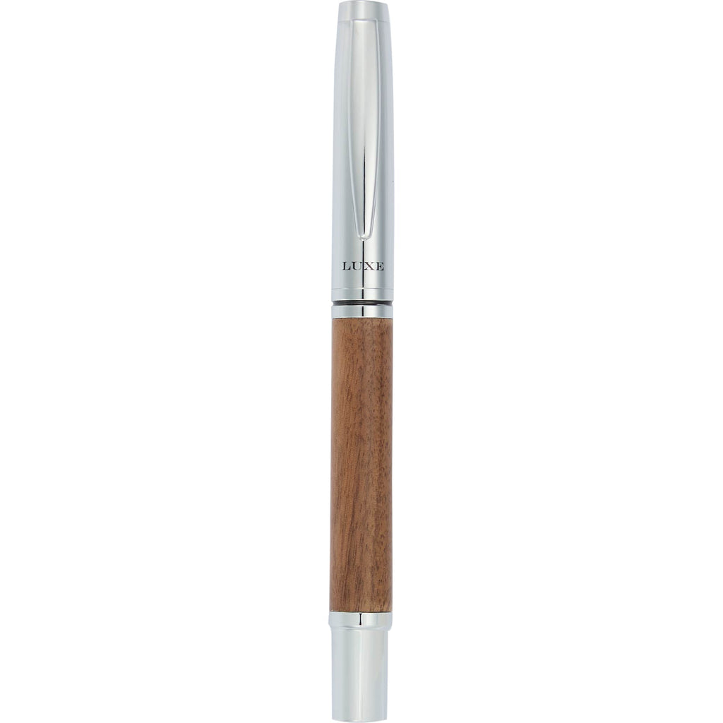 Walnut Executive Rollerball Pen in Recycled Brass Laser Engraving - Wood - Clip 2