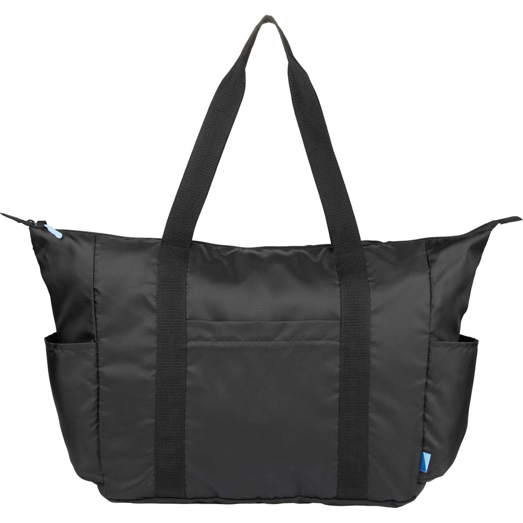 Wander and Roam Packable Travel Tote in Recycled Ripstop - Black - Front 2