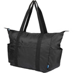 Wander and Roam Packable Travel Tote in Recycled Ripstop - Black - Left Angle