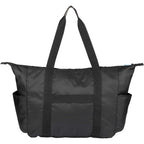Wander and Roam Packable Travel Tote in Recycled Ripstop Embroidery - Black - Back