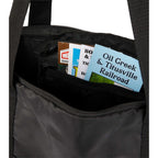 Wander and Roam Packable Travel Tote in Recycled Ripstop Embroidery - Black - Detail 3