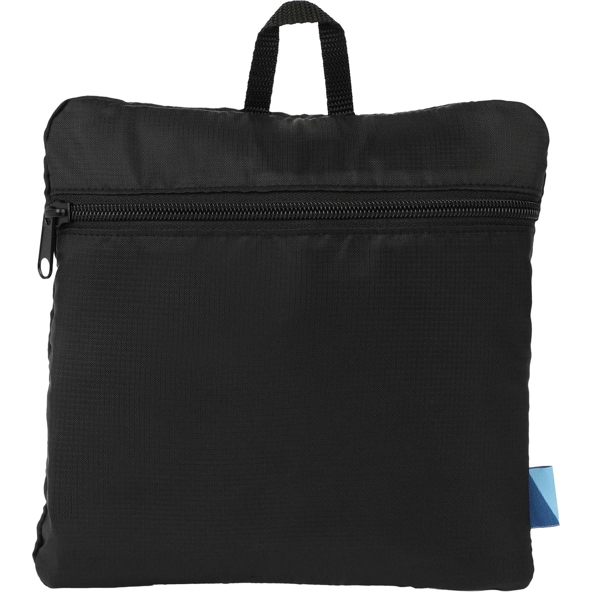 Wander and Roam Packable Travel Tote in Recycled Ripstop Embroidery - Black - Front Packaging