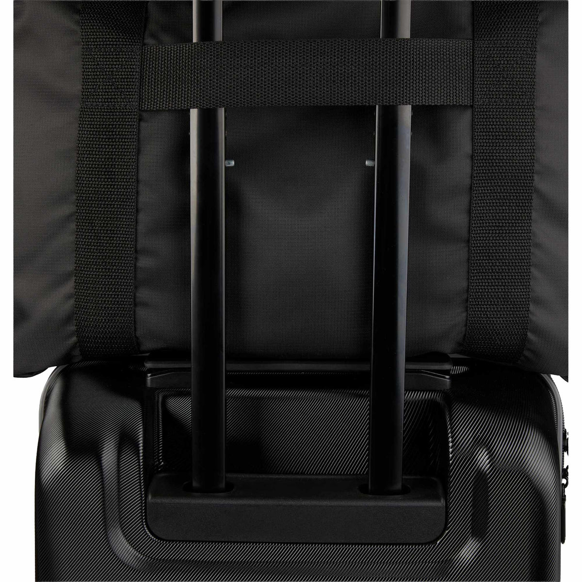 Wander and Roam Packable Travel Tote in Recycled Ripstop Transfer - Black - Propped 2