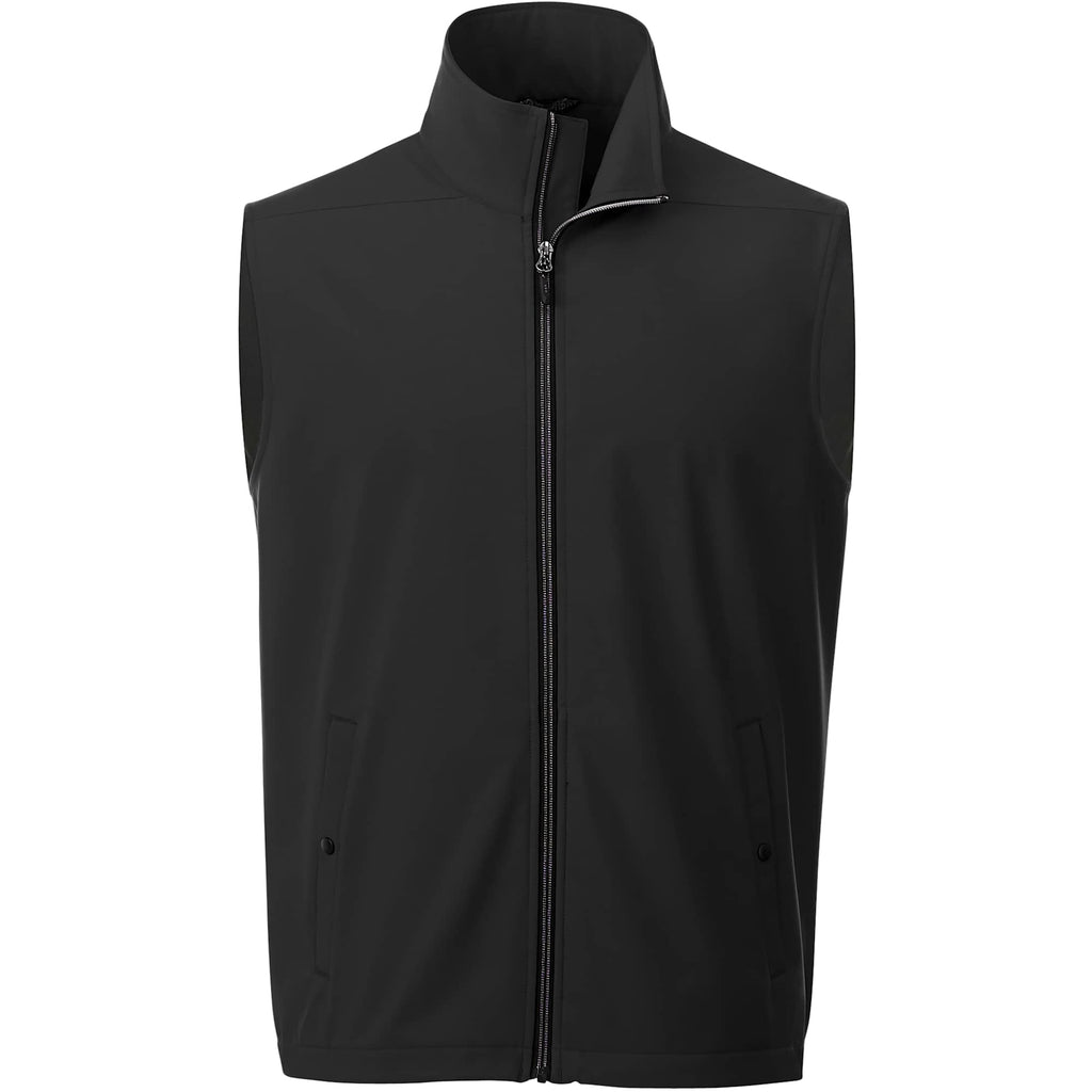 Warlow Waterproof Softshell Vest for Men Embroidery - Black - Front Flat
